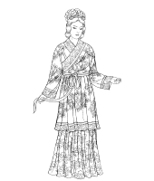 A coloring page of chinese clothing
